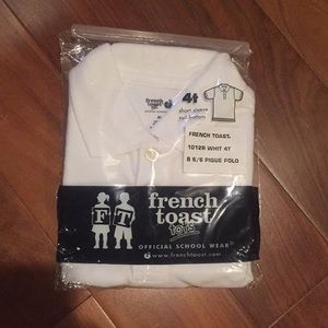 NWT! French Toast white short sleeve pique polo!